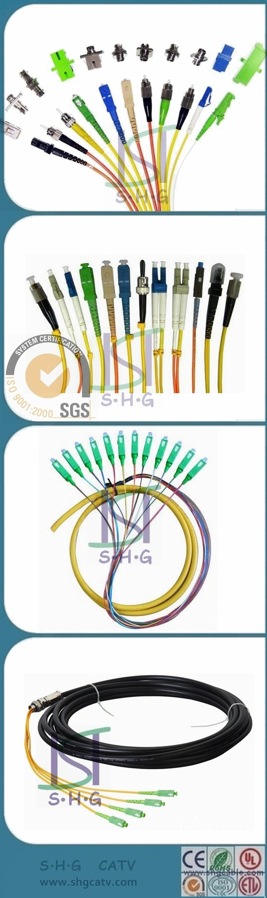 12 Core LC/Upc-50/125um Om3 mm Bunch Fiber Optical Pigtail