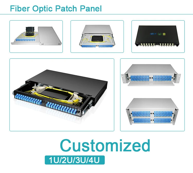 FTTH Sc 1u 19&quot;Rack Mount Splicing 24 Port Fiber Optic Patch Panel