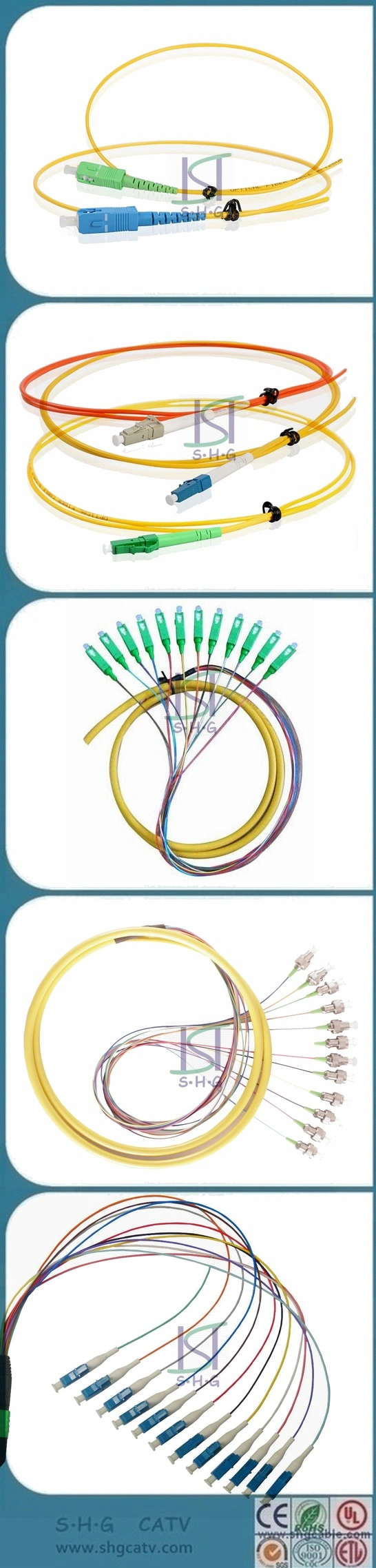 12 Core LC/Upc-50/125um Om3 mm Bunch Fiber Optical Pigtail